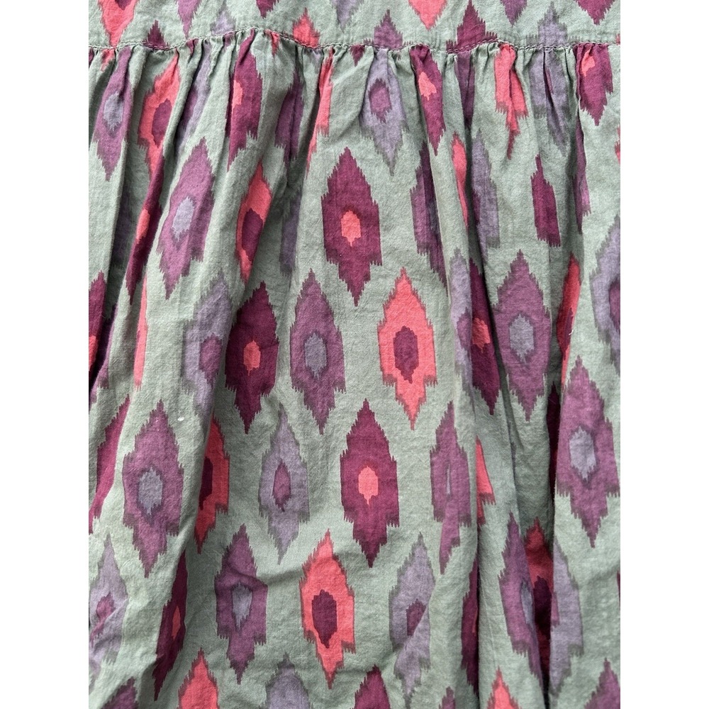 Anthropologie Sun Dried Laundry Ikat Midi Dress Cotton Size M Boho - Picture 6 of 6